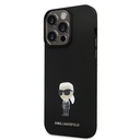 Karl Lagerfeld iPhone 15 Pro Max Cover Ikonik Metal Pin Sort