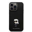 Karl Lagerfeld iPhone 15 Pro Max Cover Ikonik Metal Pin Sort
