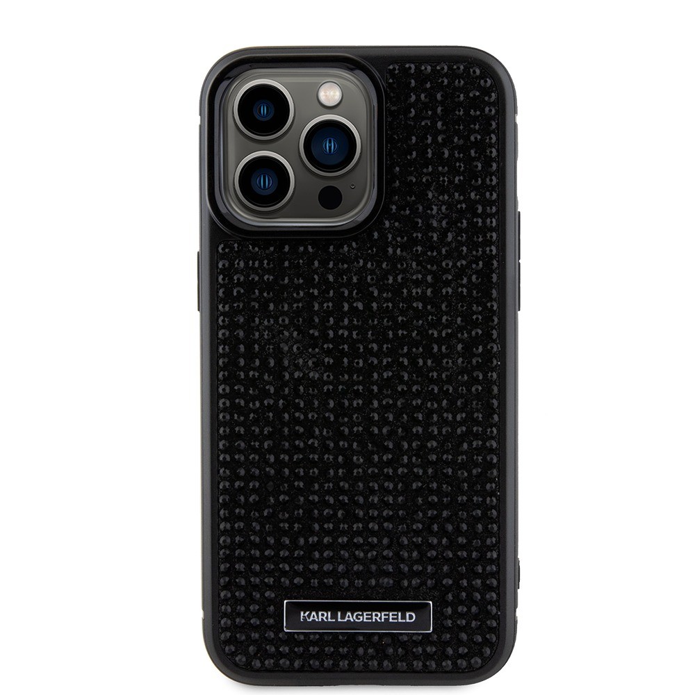 Karl Lagerfeld iPhone 15 Pro Max Cover Rhinestone Sort