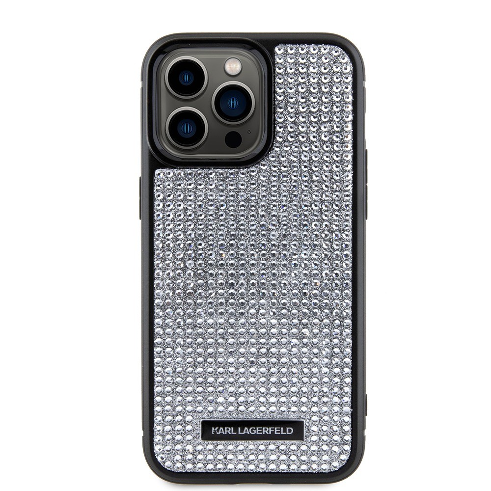 Karl Lagerfeld iPhone 15 Pro Max Cover Rhinestone Sølv