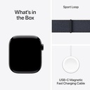 Apple Watch Series 10 GPS Smartwatch, 42mm, Jet Black Aluminum Case with Ink Sport Loop (MWWG3LW/a)