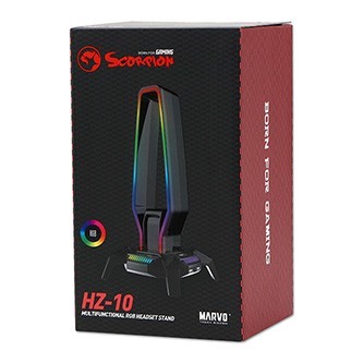 Marvo Podsvcen Stojan Na Sluchtka KOBE 30, 3x USB 2.0 HUB, ern