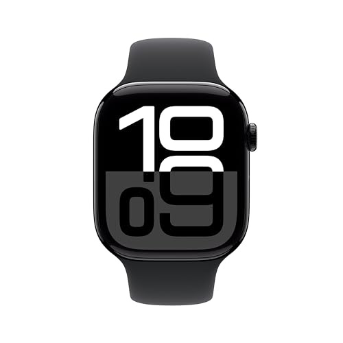 Apple Watch Series 10 GPS 46mm Jet Black Aluminum Case with Black Sport Band - M/L