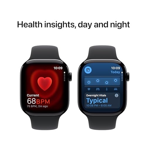 Apple Watch Series 10 GPS 46mm Jet Black Aluminum Case with Black Sport Band - M/L