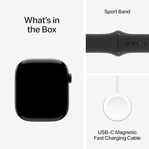 Apple Watch Series 10 GPS 46mm Jet Black Aluminum Case with Black Sport Band - M/L