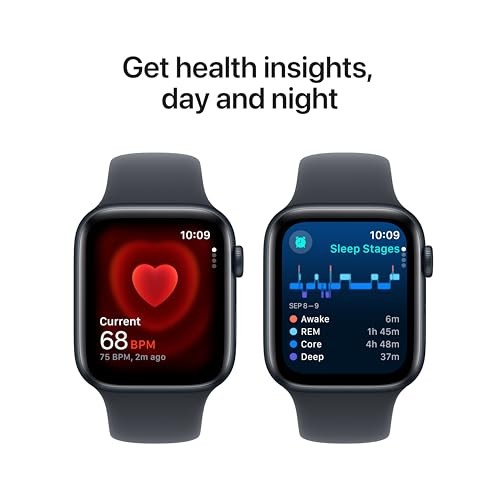 Apple Watch SE 2nd Generation (GPS) 44mm Aluminum Case with Midnight Sport Band - M/L - Midnight - (2024)