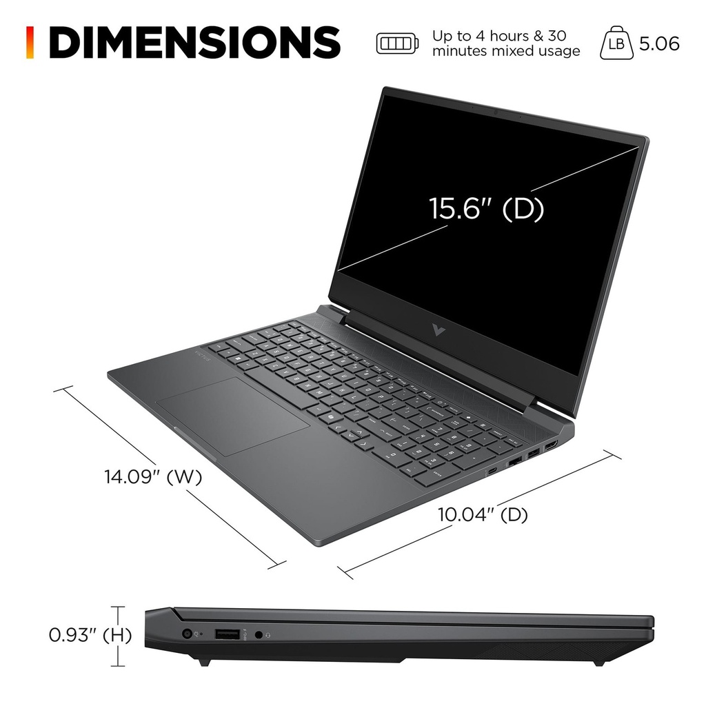 HP Victus 15.6' FHD 144Hz Gaming Laptop, Intel Core I5-13420H, NVIDIA GeForce RTX 3050, 8GB DDR4, 512GB SSD, Windows 11 Home