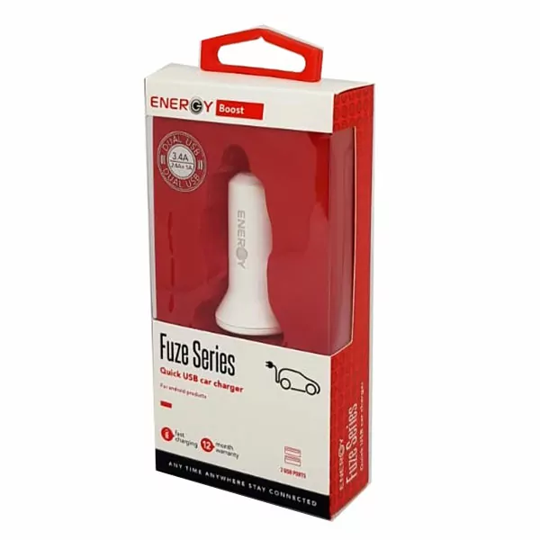 Energy Fuze Car Charger 2 USB 3.4