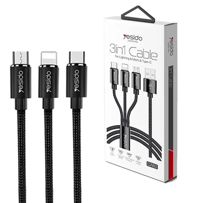 Yesido CA60 3 In 1 Cable 