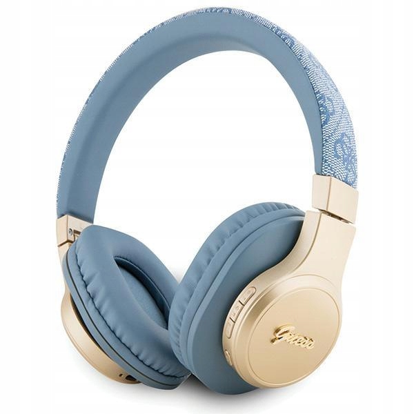 Guess Wireless Headphones Gold Metal Logo Blue