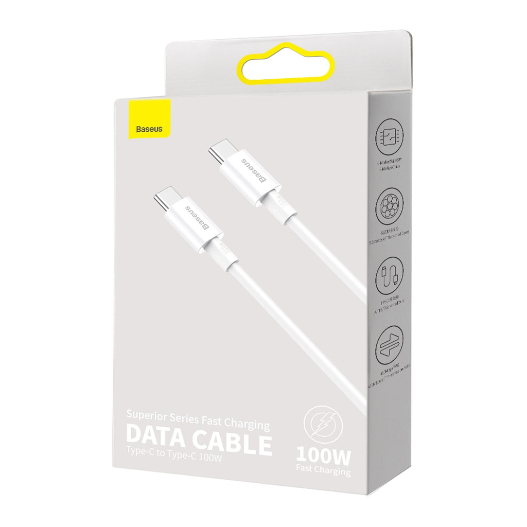 Baseus Fast Charging Data Cable Type-C to Type-C 100w White