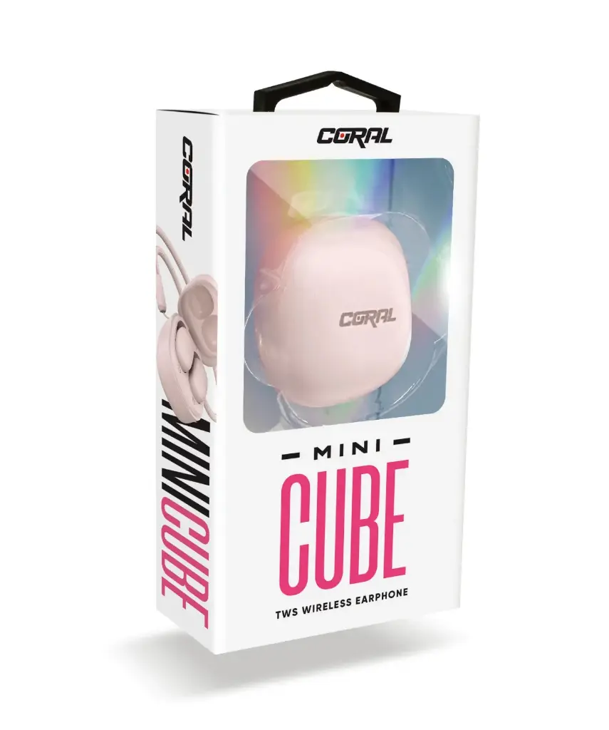 Coral Mini Cube TWS Wireless Earphone Pink