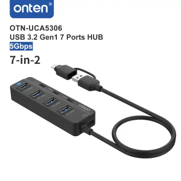 Onten 7-in-1 USB-C 3 Ports + USB 3.0 4 Ports Hub OTN-UCA2306 
