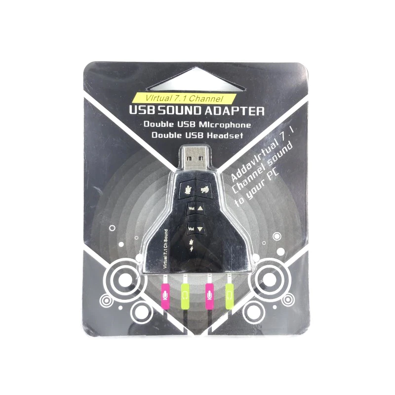 USB Sound Adapter 7.1 Double Mic & Headset