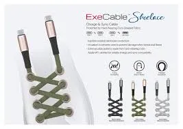 Microdia ExeCable Shoelace PD 60W USB-C To Lightning Olive