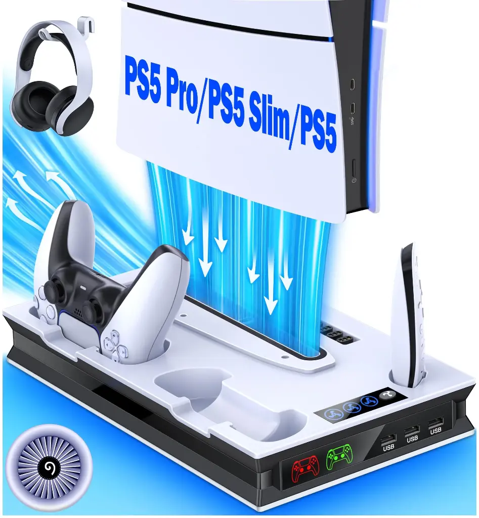 PS5 Slim Charging Stand With Cooler
