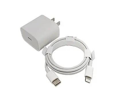 Original Packed Apple A2347 MHJE3ZM/a 20W USB-C Adapter EU Plug for iPhone iPad + Cable Type-C to Lightning