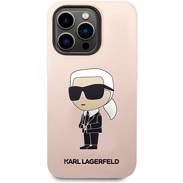 Karl Lagerfeld Liquid Silicone Ikonik NFT Back Cover Für iPhone 15 Pro Max Rosa