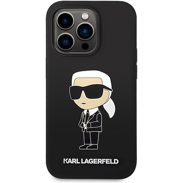 Karl Lagerfeld Liquid Silicone Ikonik NFT Back Cover Für iPhone 15 Pro Max Schwarz