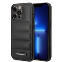 Karl Lagerfeld iPhone 15 Pro Max Cover Quilted Nylon Puffy Case Logo Plate Sort