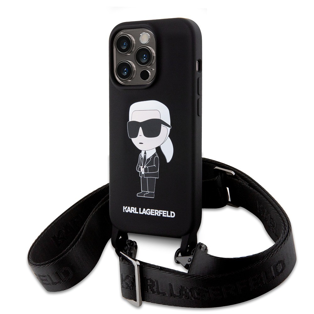 Karl Lagerfeld iPhone 15 Pro Max Cover Ikonik Crossbody Sort