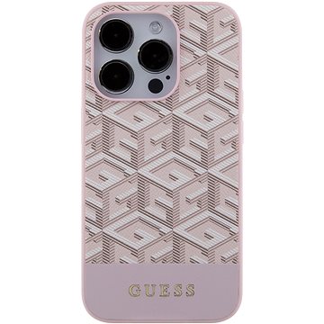 Guess PU G Cube MagSafe Back Cover Für iPhone 15 Pro Max Pink