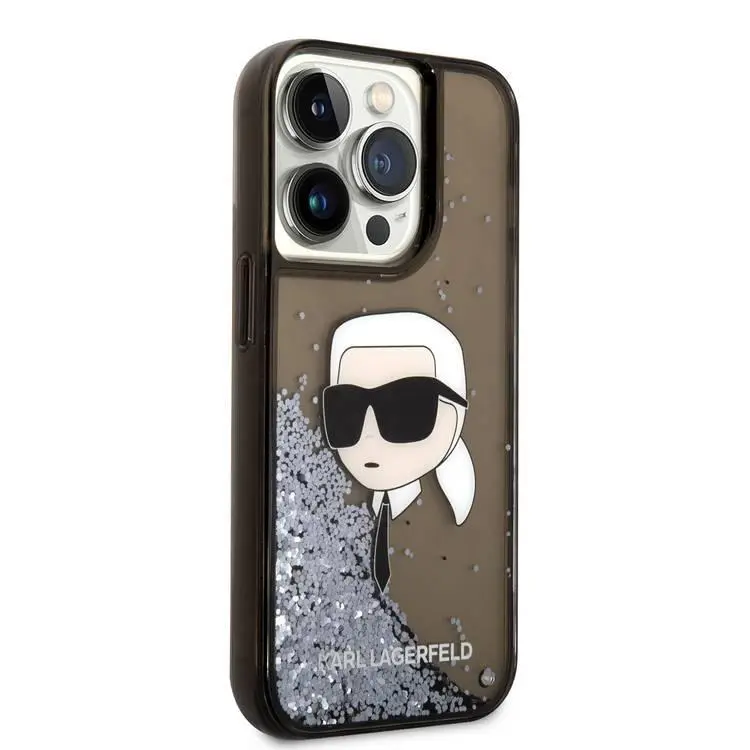 Karl Lagerfeld Liquid Silicone Back Cover iPhone 15 Pro Max Schwarz