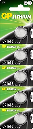 GP GPPBL1616028 Lithium Button Cell CR1616 (DL1616) - Card of 5