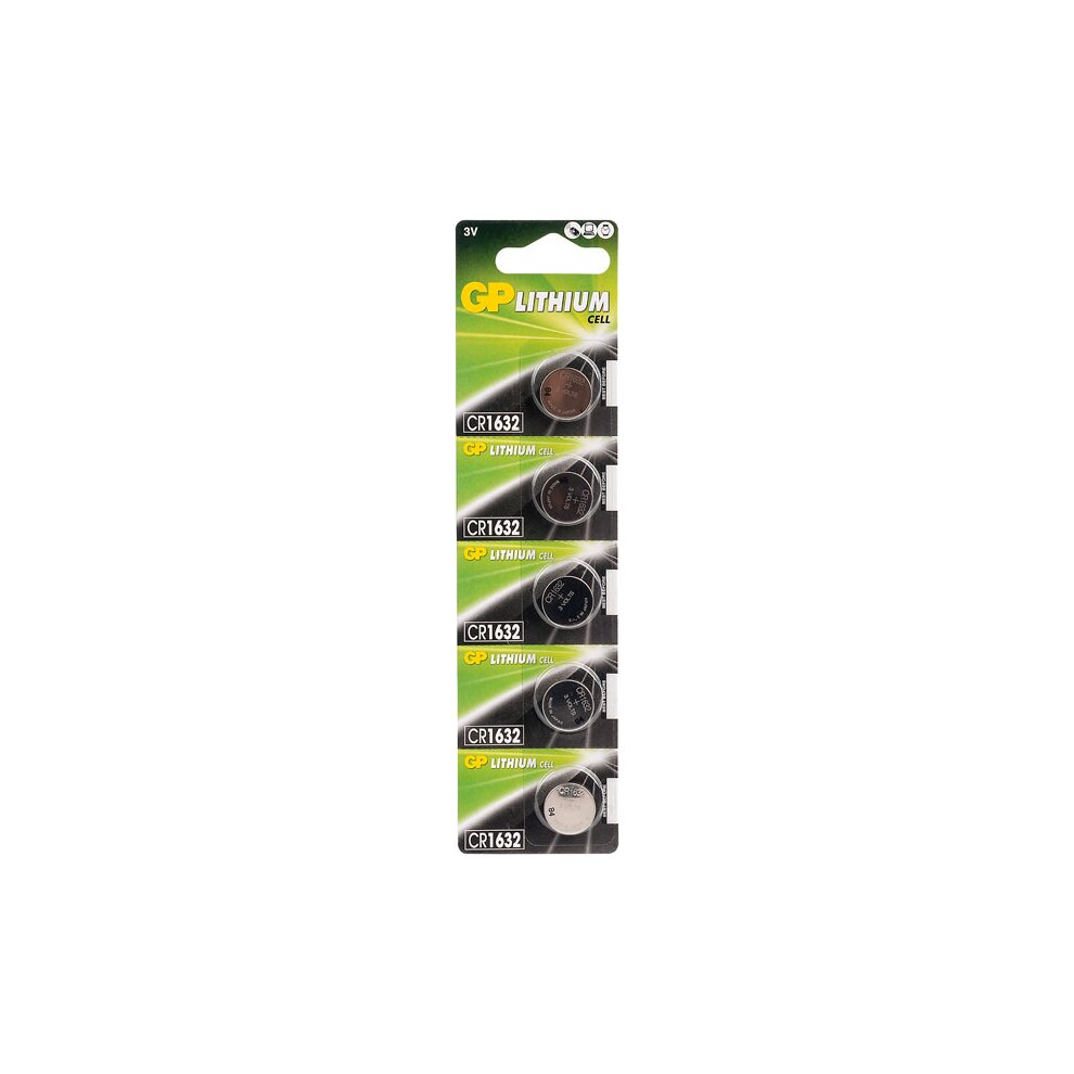 GP GPPBL1632025 Lithium Button Cell CR1632 (DL1632) - Card of 5