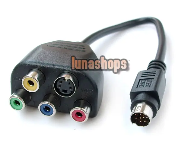 7 Pin S-Video To 2 RCA Female And S-Video Female
