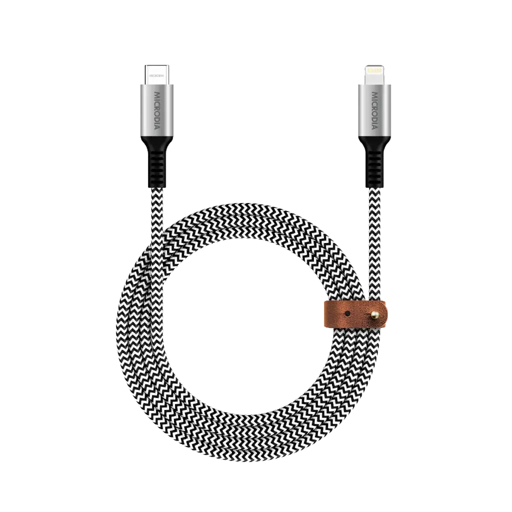 Microdia ExeCable Steel PD 60W USB-C To Lightning Black 1.3m