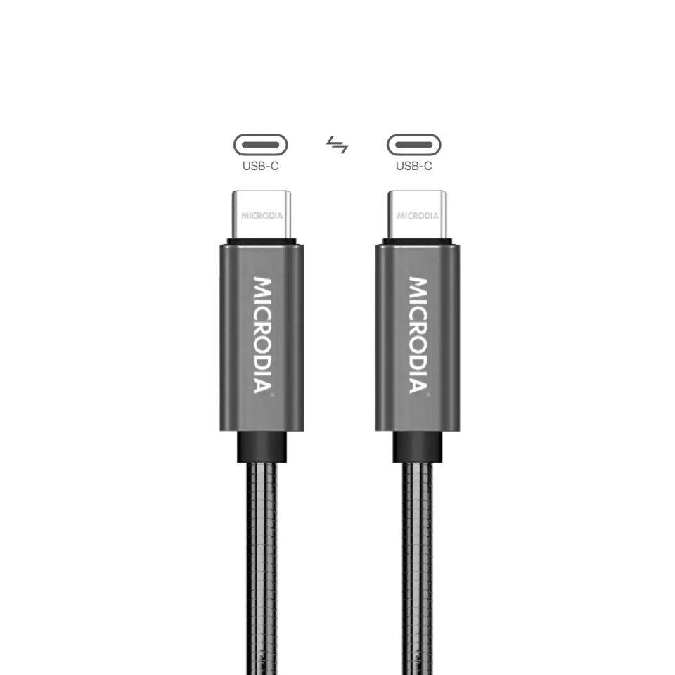 Microdia ExeCable Steel PD 60W USB-C To USB-C Black 1.3m