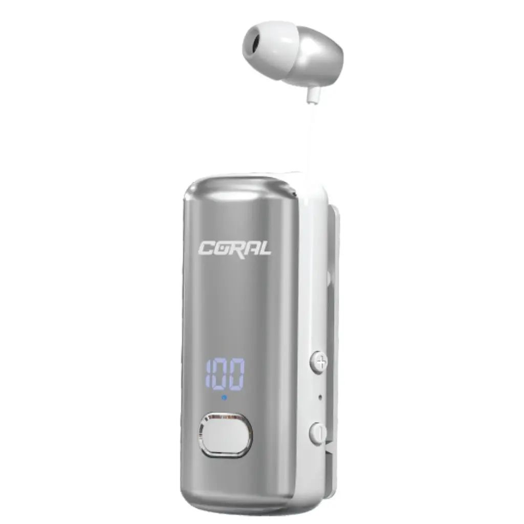 Coral Vibe 5 Pro Clip On Wireless Headset White