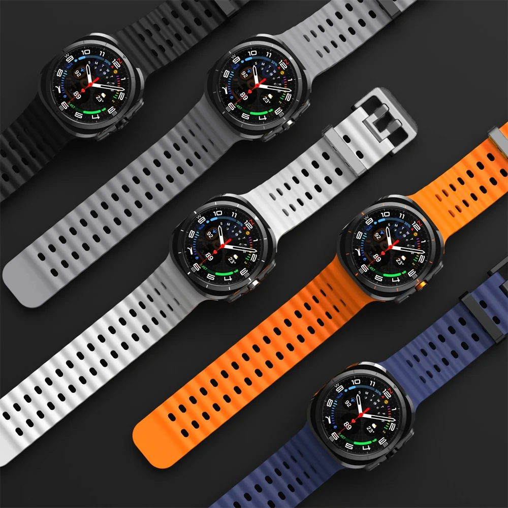 Original Strap for Samsung Galaxy watch Ultra 47mm accessories Marine Silicone Sport Bracelet