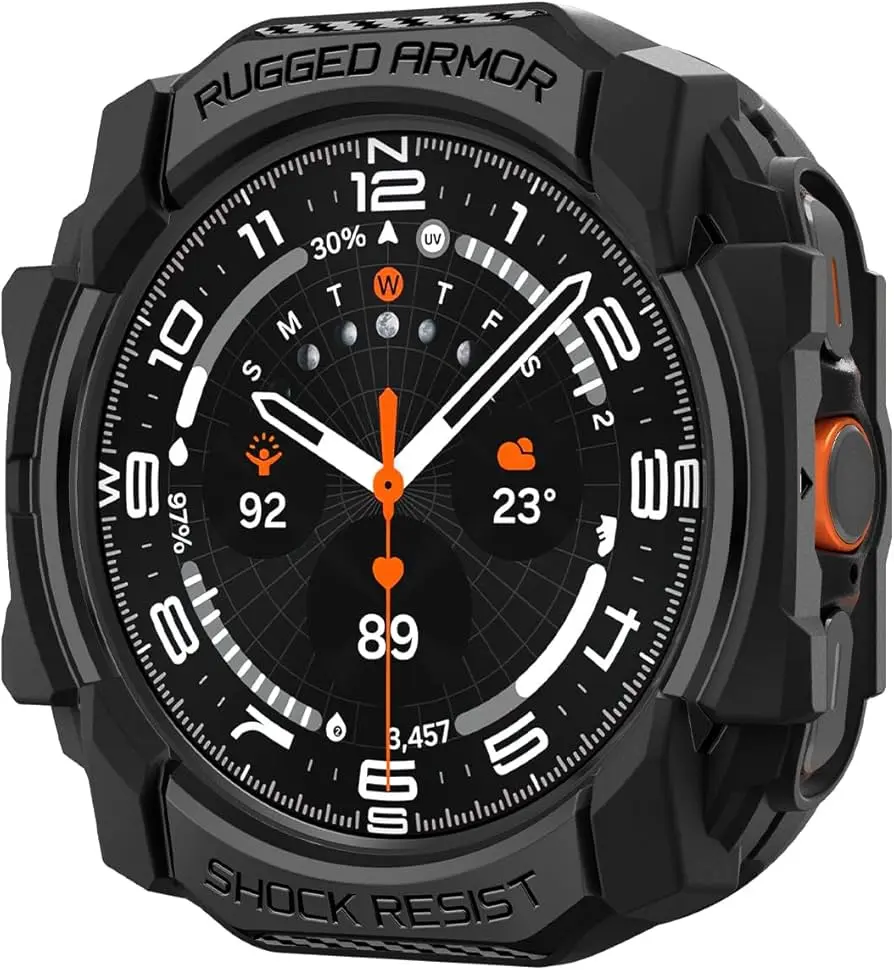 Armor Designed for Samsung Galaxy Watch Ultra Case 47mm Durable TPU Cover (2024) - Matte Black