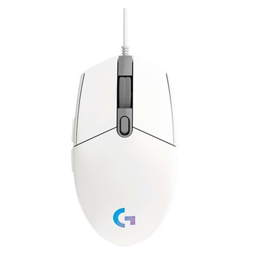 Souris Logitech G102 Jeu Filaire 8000DPI Rétroéclairage RGB Réglable 6 Boutons Mécaniques-blanc