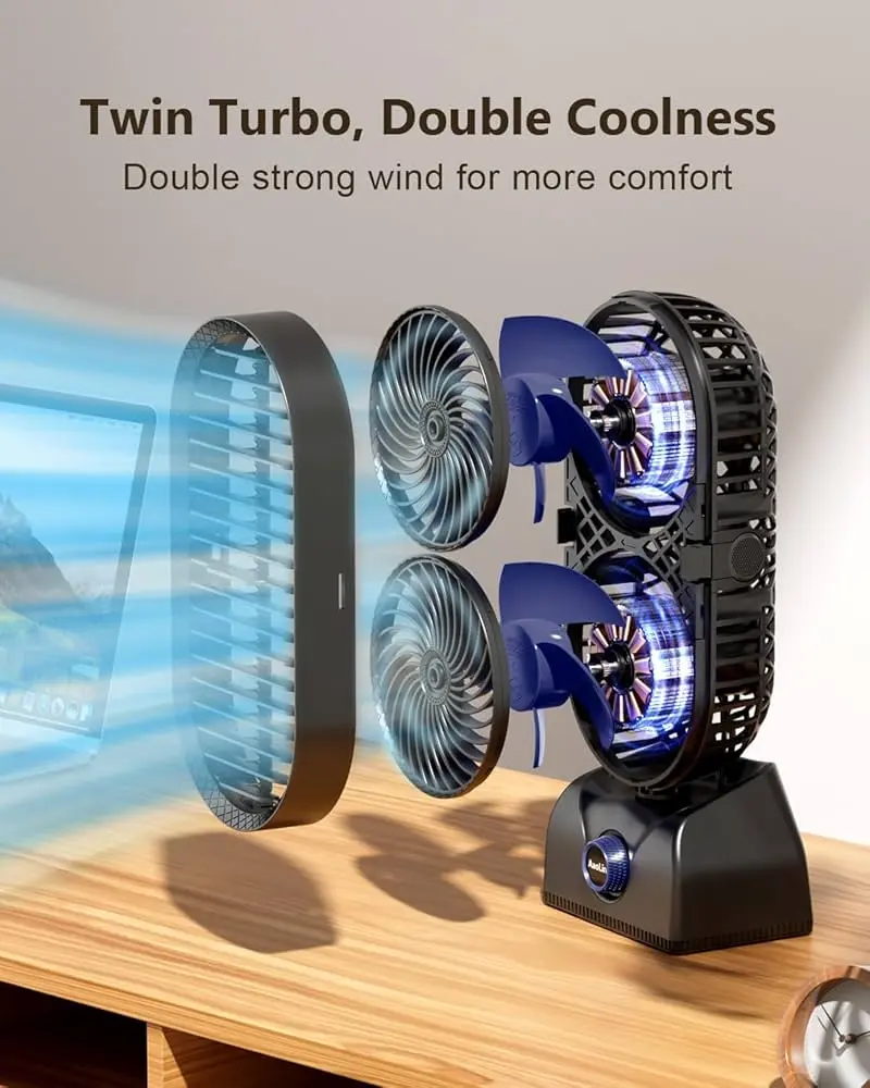 Dual Head Desktop Fan 