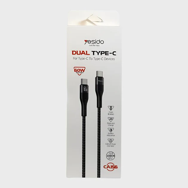 Yesido Cable Type-C To Type-C 60W 