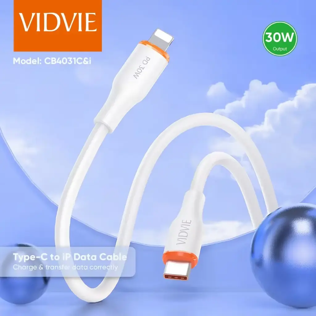 Vidvie Data Cable CB4031C&i Type-C to Lightning Data Cable Cable material: PVC Current: 30W Length: 1M