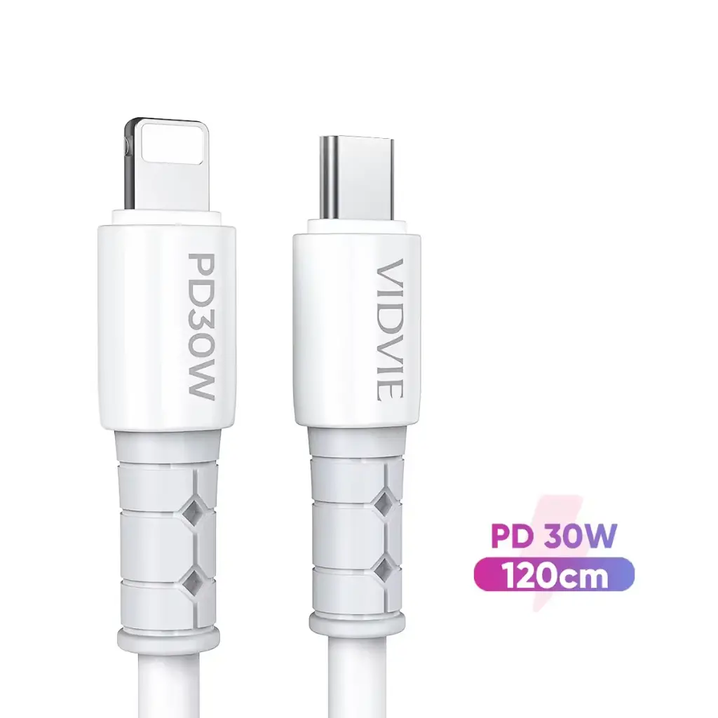 Vidvie Data Cable CB4020C&i Type-C to Lightning Fast Charging Data Cable Material: TPE Length: 1.2 M Current:PD30W Data transmission: 480Mbps