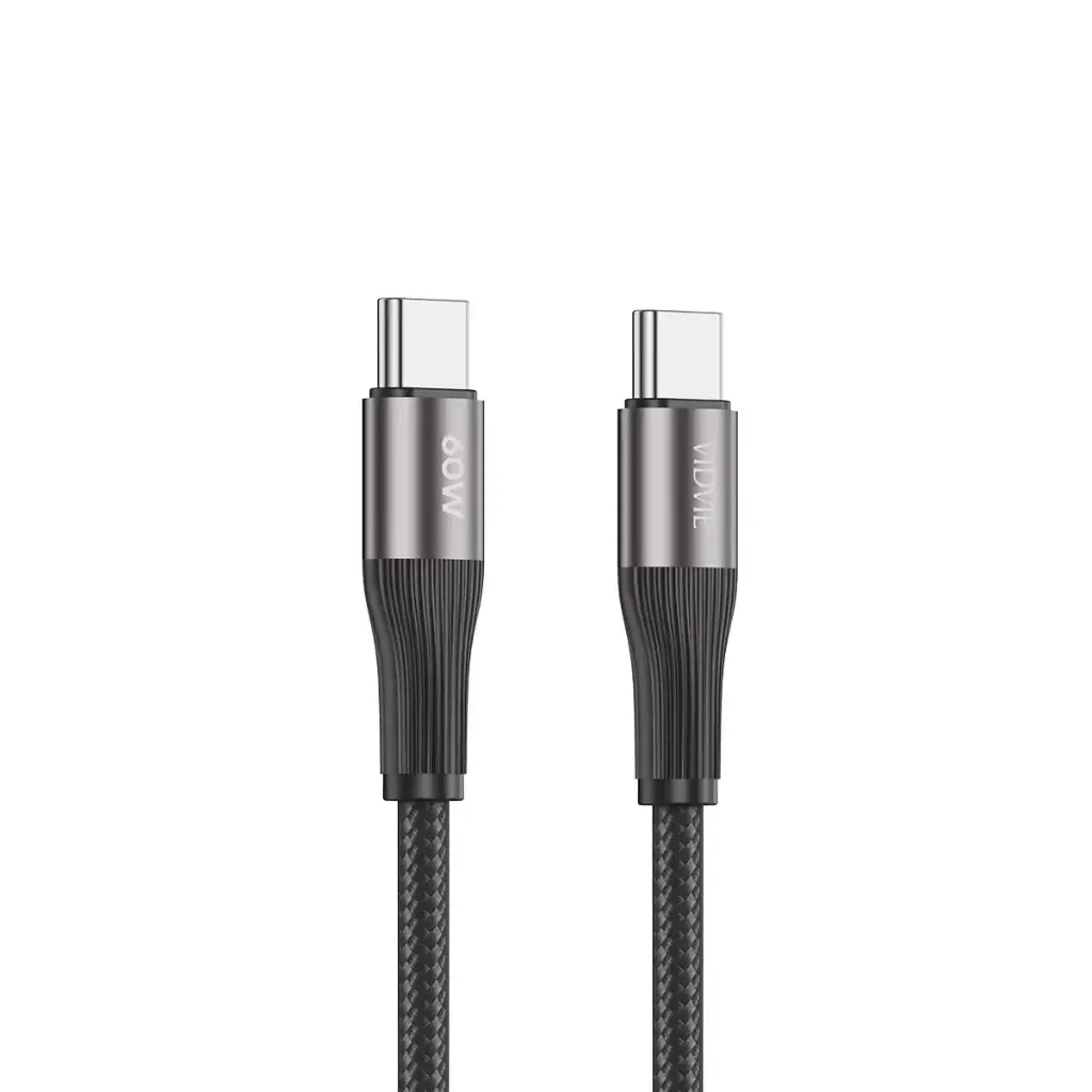 Vidvie Data Cable CB4038C&C Type-C to Type-C Data Cable Interface: Type-C to Type-C Current: 60W Material: braided wire + aluminum shell Function: Charge&Data Length: 1M Black