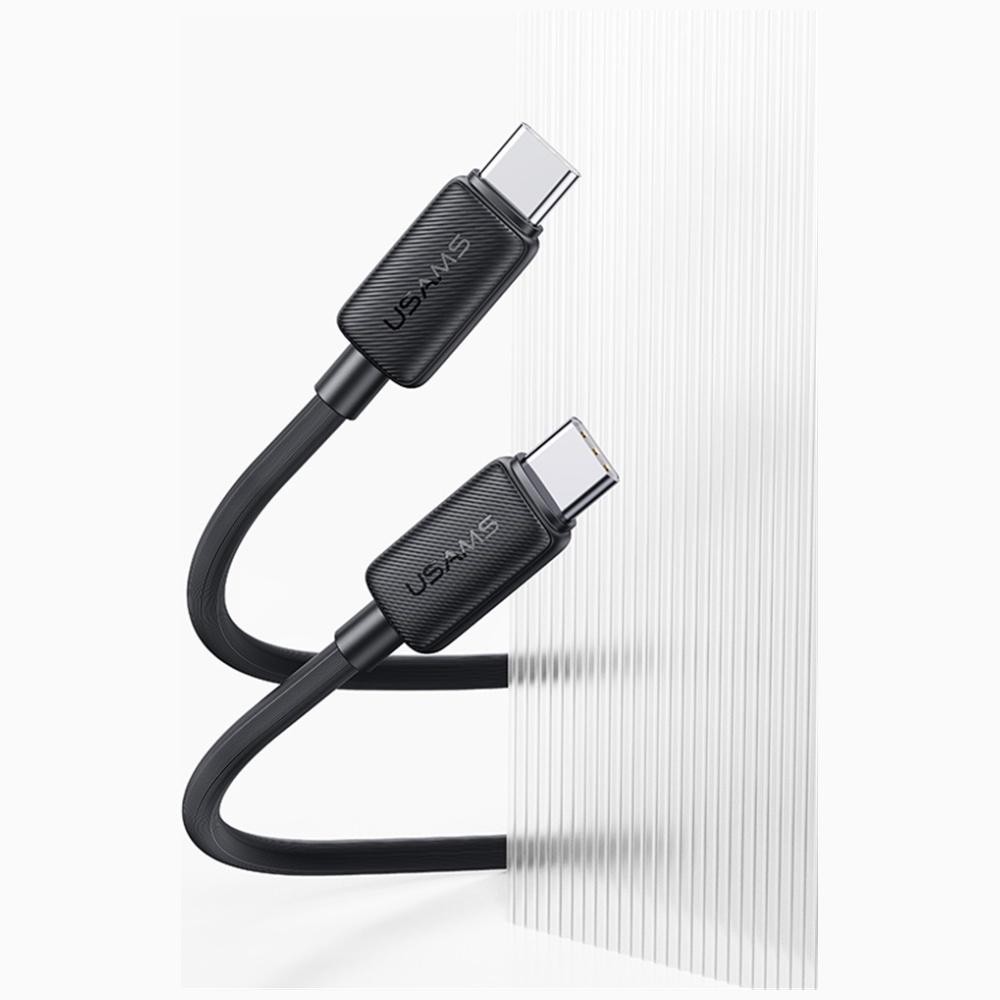Usams Cable KY Series US-SJ701 60W USB-C to USB-C 3m Black (3m, 60W), Cavo USB