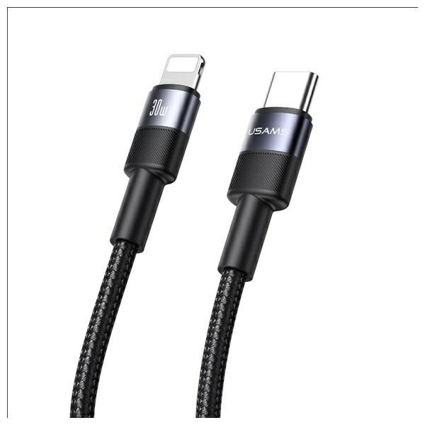 Usams Kabel USB-C Na Lightning 30W 1.2m Aluminum Alloy Data Cable SY Series SJ729USB01 (US-SJ729) (1.20m, USB 3.0, 30W), Cavo USB