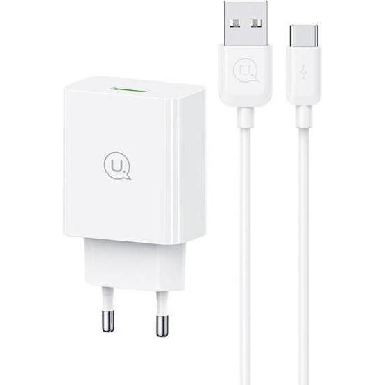 Usams Custodia Slim Series Combi (18W), Caricatore USB, Trasparente