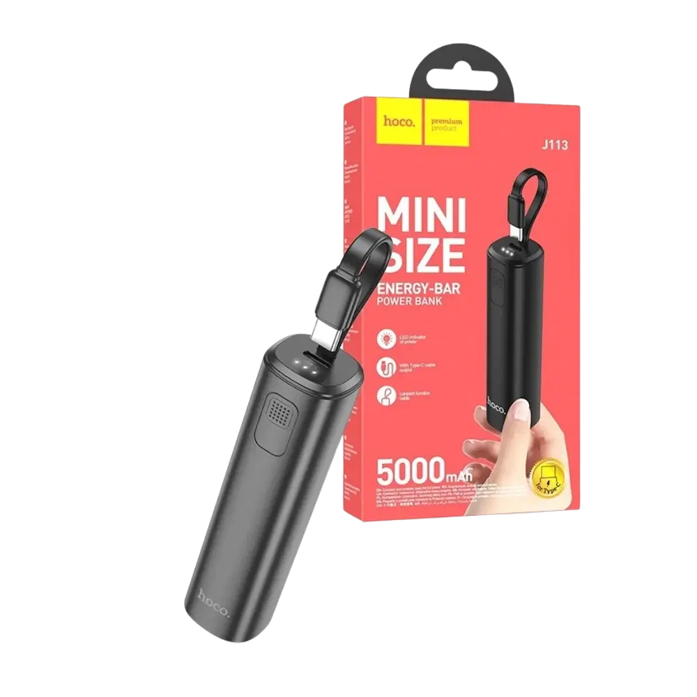 Energy Power Bank With LED 5000Mah Red Black