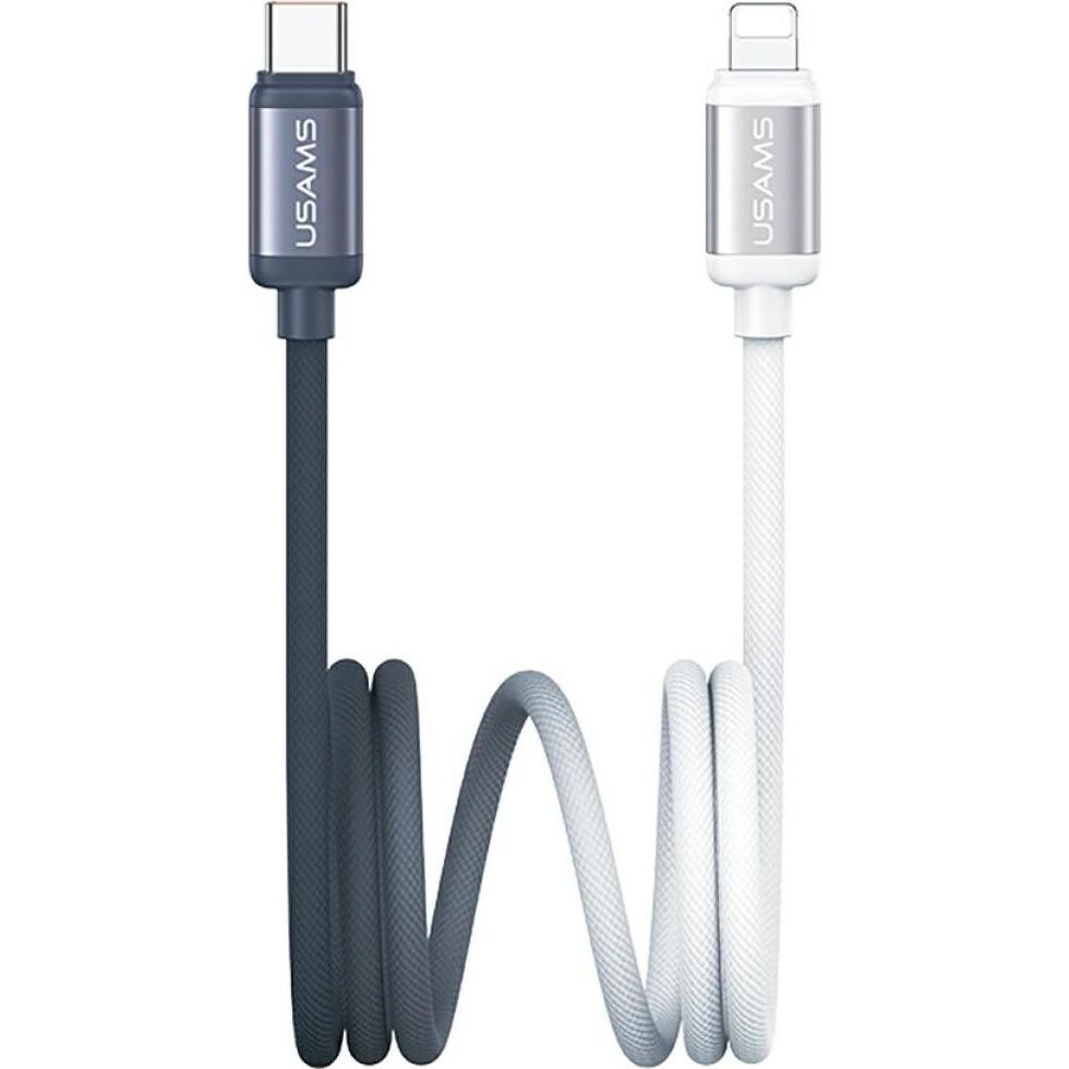 Usams Cable Bicolor Series SJ757 PD 30W USB-C/Lightning 1.2m Black and White (1.20m, 30W), Cavo USB