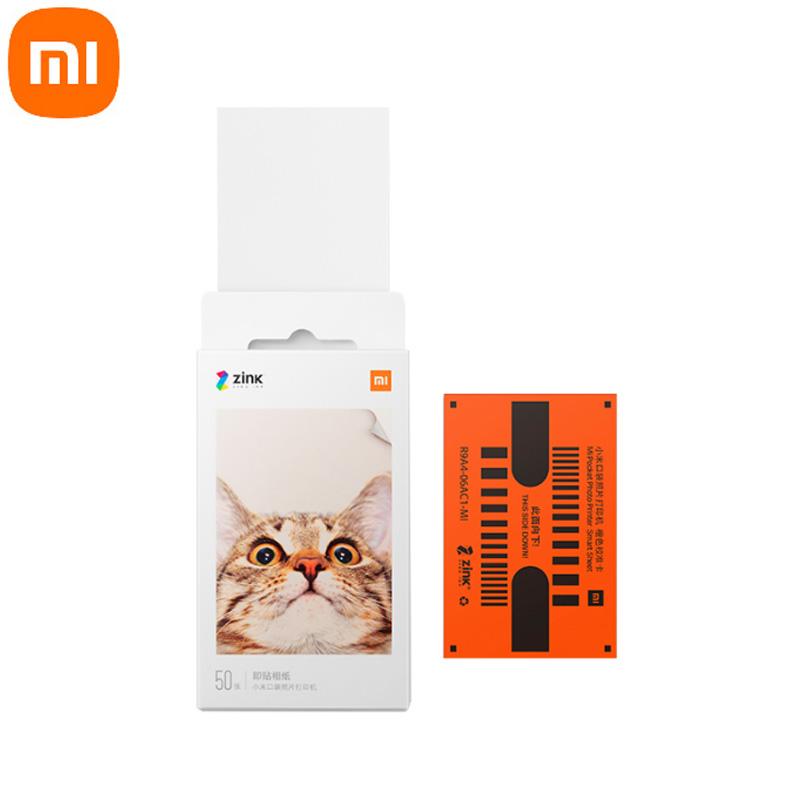 (white, 50Pcs) Xiaomi Zink Pocket Printer Paper
