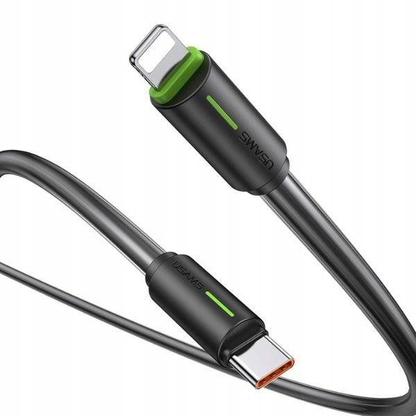 Usams Kabel USB-C/Lightning 1m SJ735 30W Czarny/black Yu Series SJ735USB01