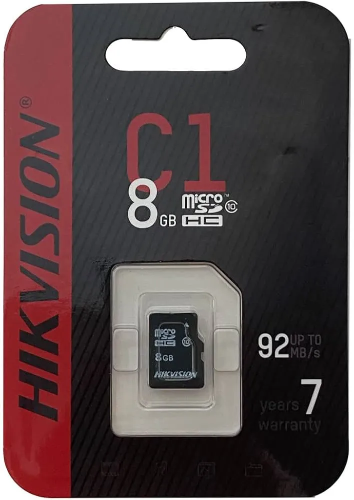HIKVISION 8GB C1 Series Micro SD (TF) Card, MicroSDHC, Class 10, Black