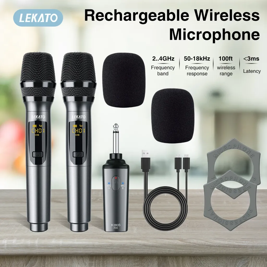 Professional Dynamic Wireless Microphone 2 Mic Model LV-04